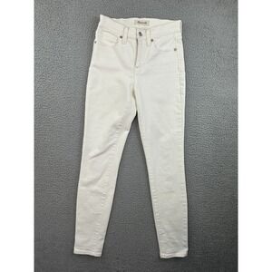 Madewell Jeans Womens Size 24 White 9" High Riser Skinny Skinny Ankle Jeans